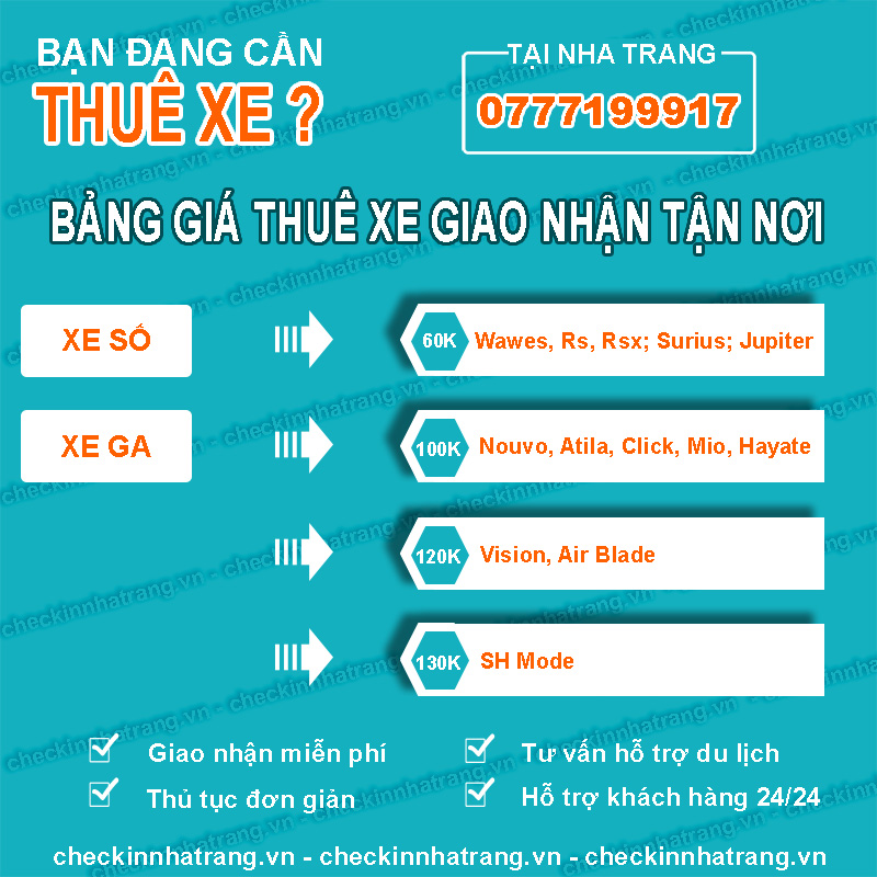 Giá thuê xe máy ở Nha Trang